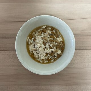 豆腐とオーガニックえのきのしょうゆみりん漬け納豆